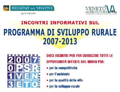 Incontri informativi Programma di sviluppo rurale 2007-2013 